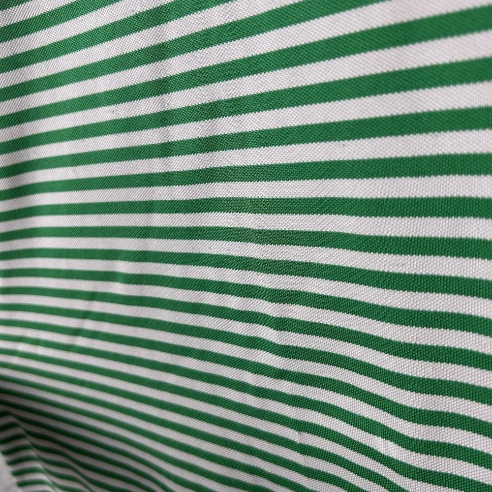 Ralph Lauren RLX Polo Shirt Mens XL Green White Striped Performance Golf Stretch